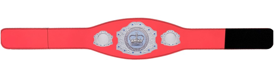 SILVER CHAMPIONSHIP BELT - XXLMIDI/S/WHITEGEMS - AVAILABLE IN 4 LEATHER COLOURS